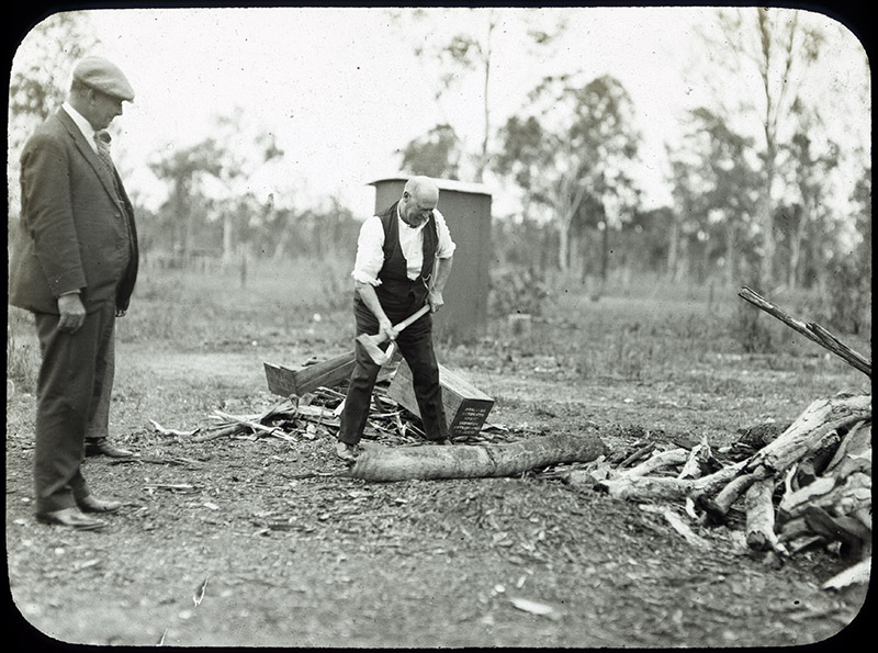 4 - 27. Yaamba, Mr. Dickson wood-chopping.jpg - 4 - Yaamba, Mr. Dickson wood-chopping